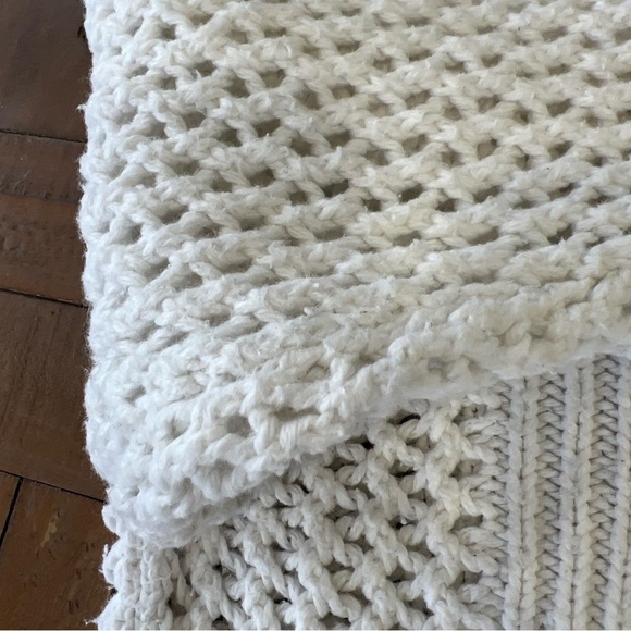 Madewell open knit fisherman white crewneck pullover sweater women’s small - Picture 5 of 10